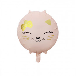 К круг лицо кошечки розовый 18"/45 см с гелием