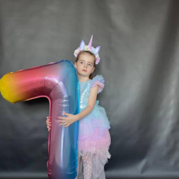 Фольгированный Шар Цифра с Гелием Градиент - 7