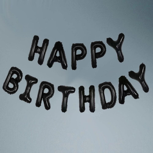 Шары гирлянда HAPPY BIRTHDAY Черный - 1 шт