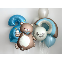 Сказочный праздник: Набор шаров с мишкой и цифрой