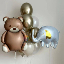 Шары Для мальчика - с Мишкой и Слоником